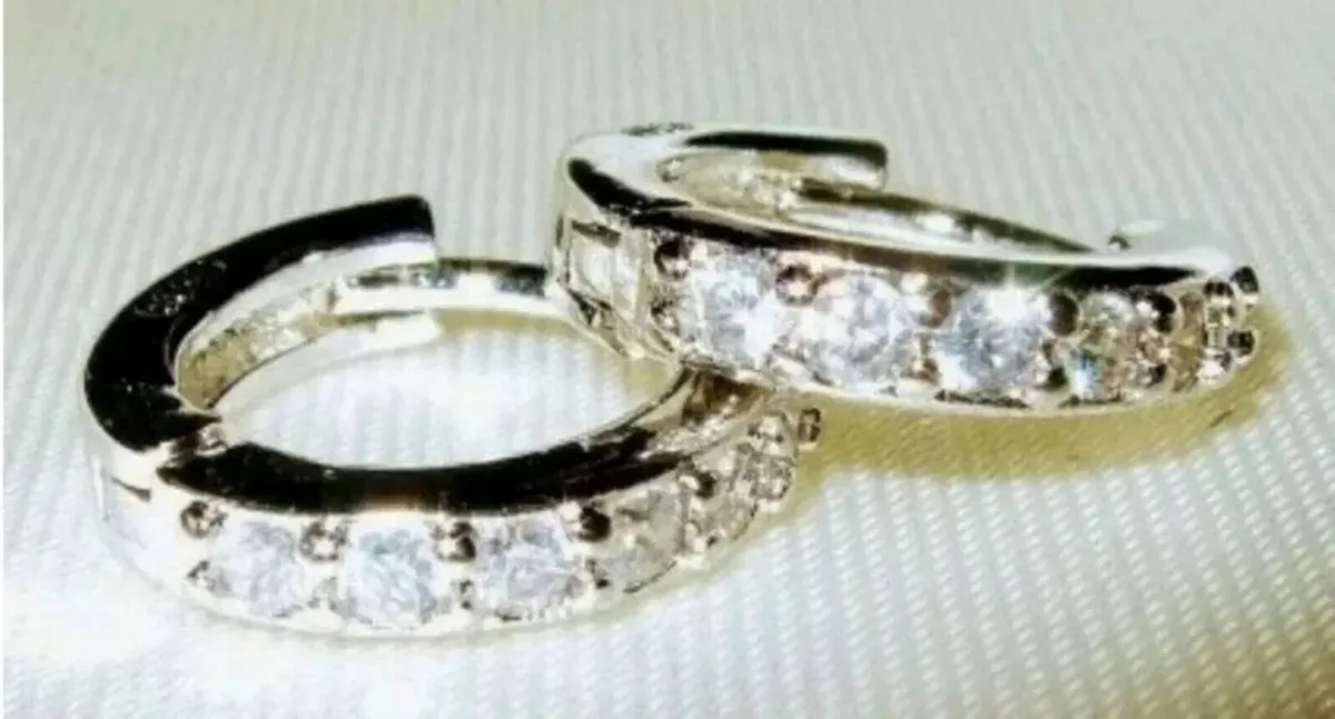 Hallmarked Silver 'Huggie' Earrings - Image 4