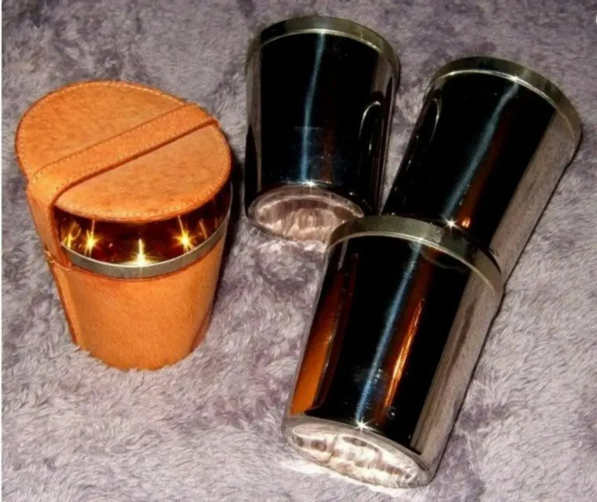 Vintage Harrods Stirrup Cups / Leather - Image 4