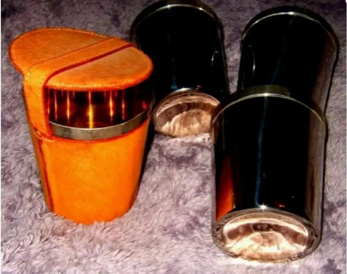 Vintage Harrods Stirrup Cups / Leather - Image 1