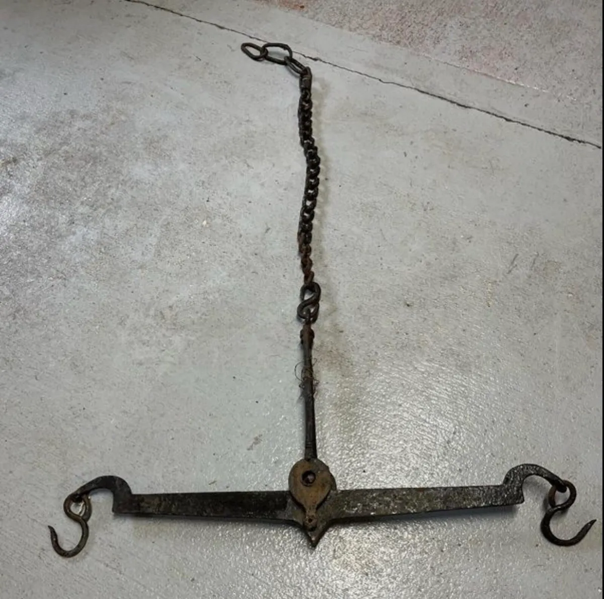 Antique wrought iron balance scales - Image 1