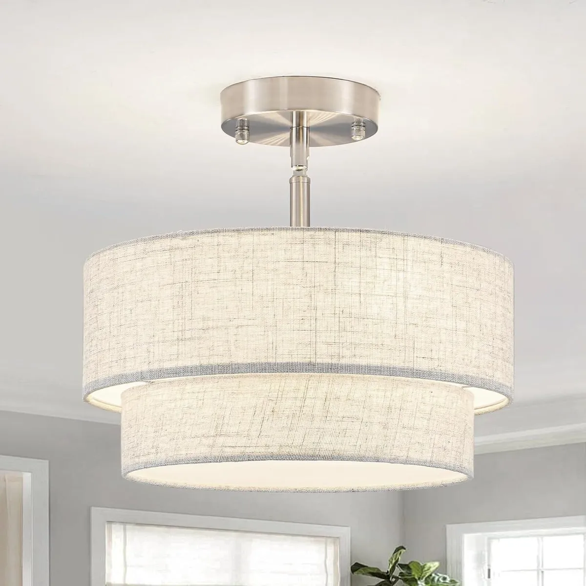 Chrome Ceiling Lights Living Room 3-Light Modern - Image 1