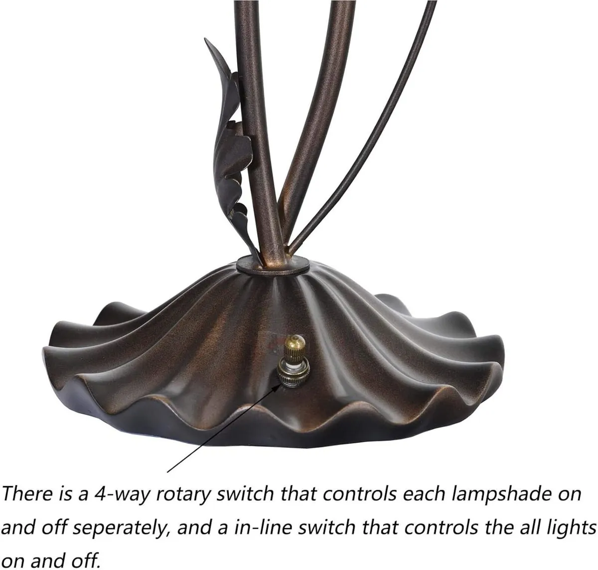 L30698 Lily Flower Blown Glass Accent Table Lamp - Image 3