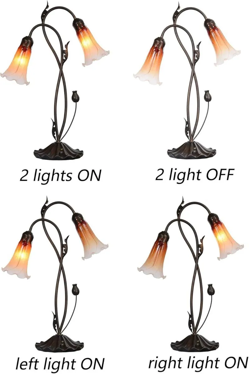 L30698 Lily Flower Blown Glass Accent Table Lamp - Image 4