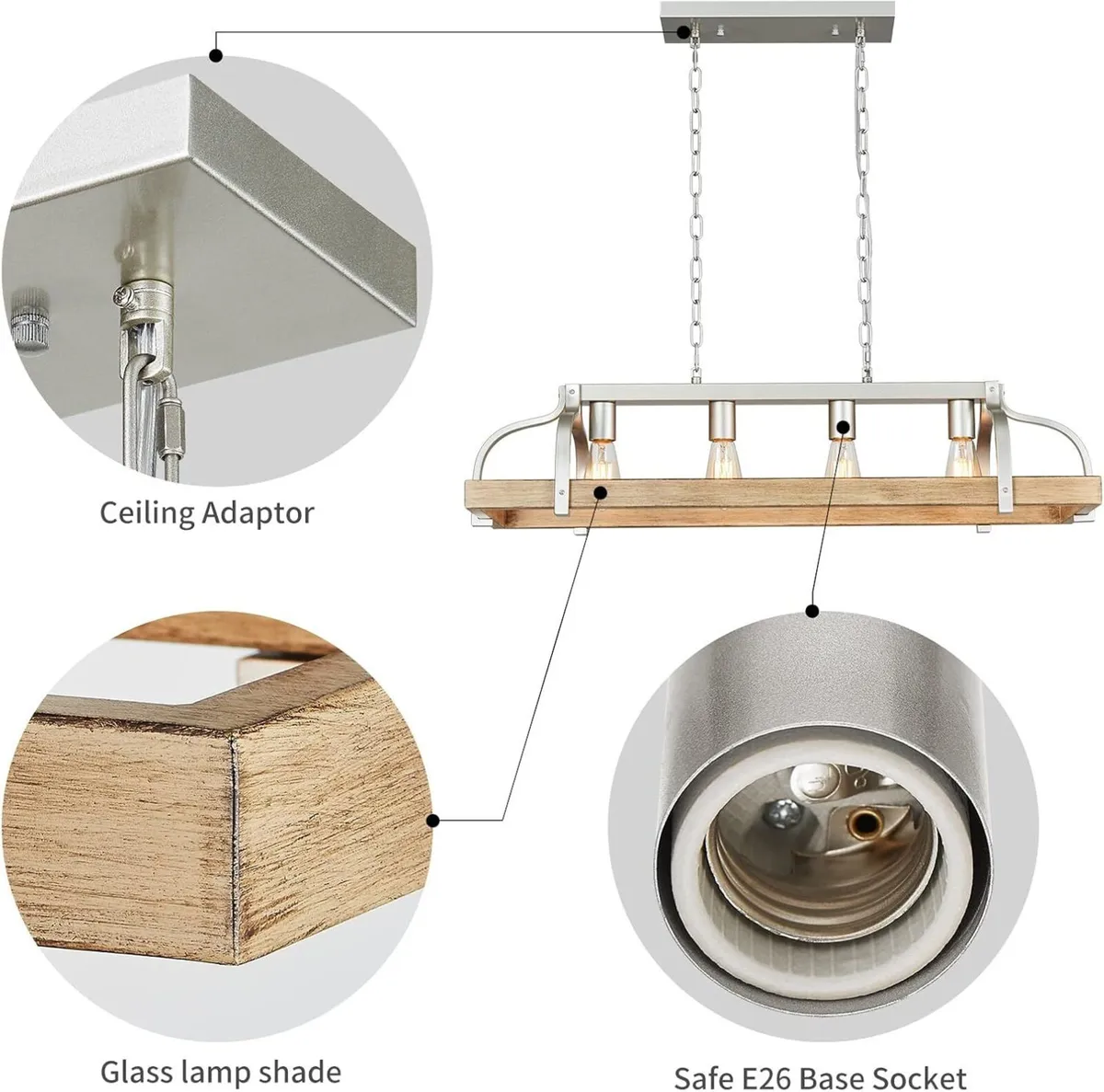 4-Light Metal Pot Hanging Rack Chandelier - Image 3