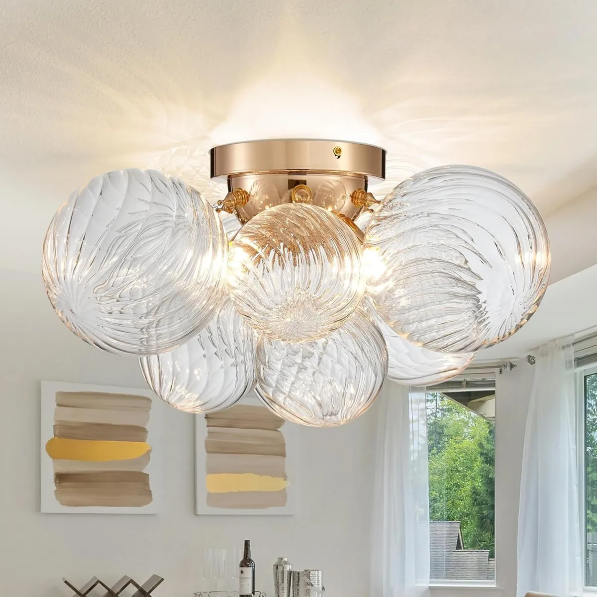 Modern Bubble Ceiling Light Fixture 4-Light Flush - Image 1
