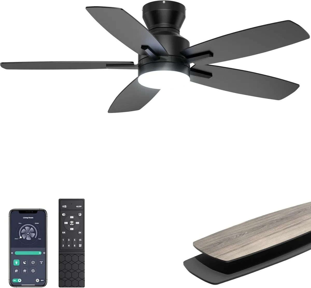 Ceiling Fans with Lights 42'' Low Profile Fan - Image 1