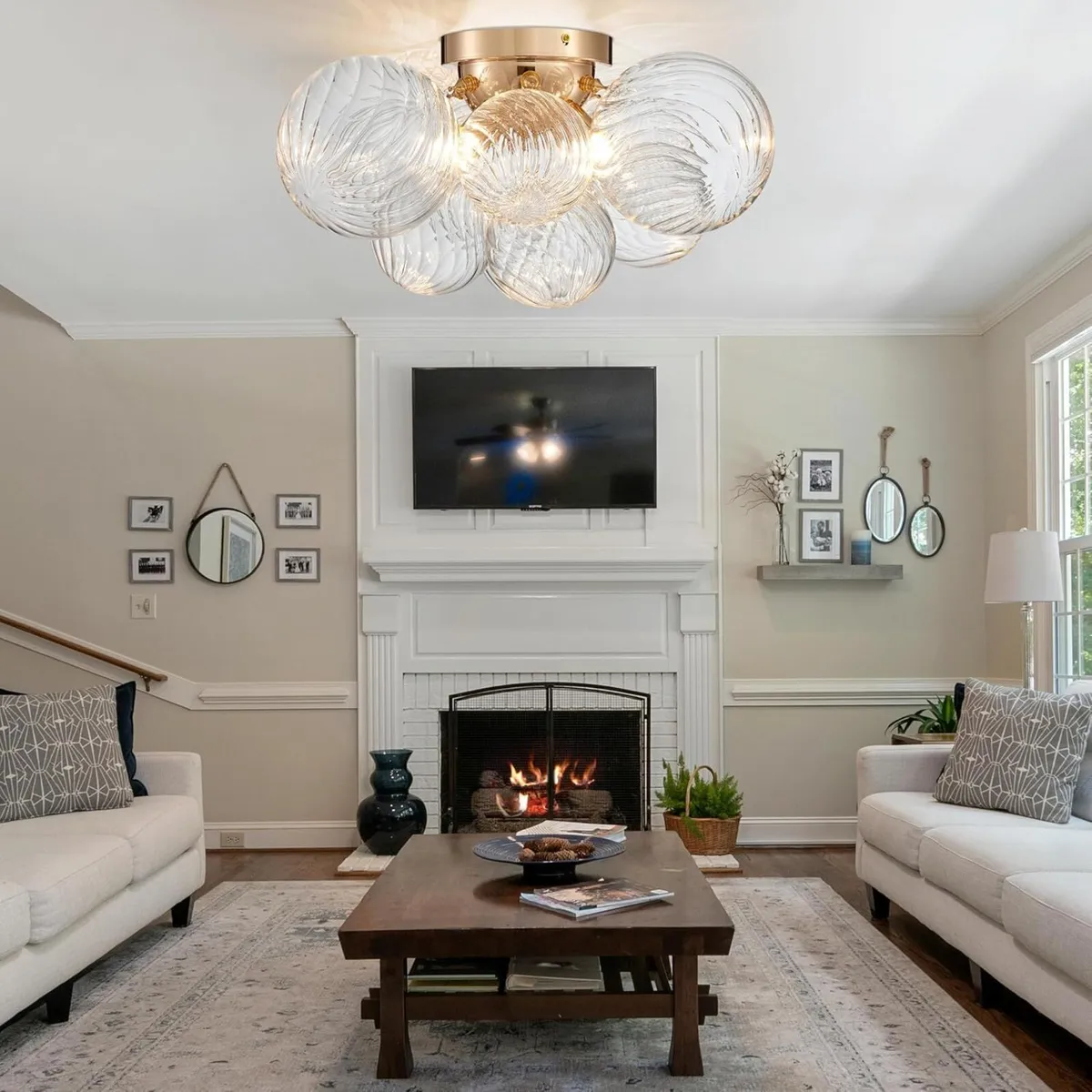 Modern Bubble Ceiling Light Fixture 4-Light Flush - Image 4