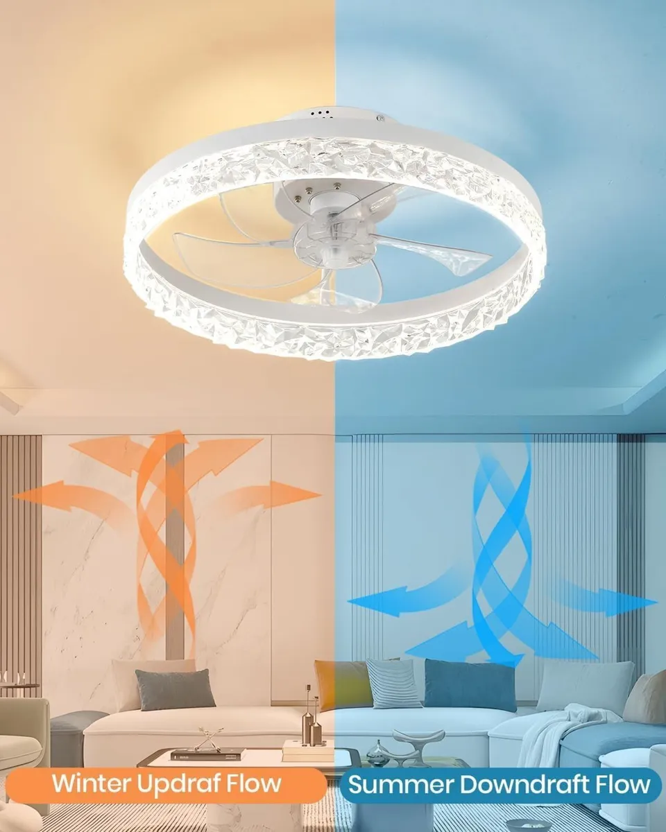 Modern Ceiling Fan with Light 30 Low Profile - Image 3