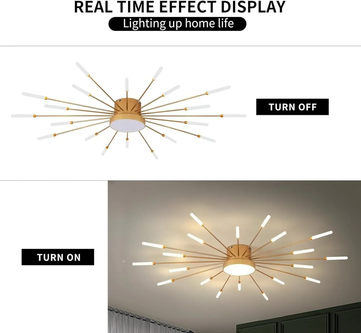 Modern LED Ceiling Light 20+1 Heads Semi Flush - Image 4