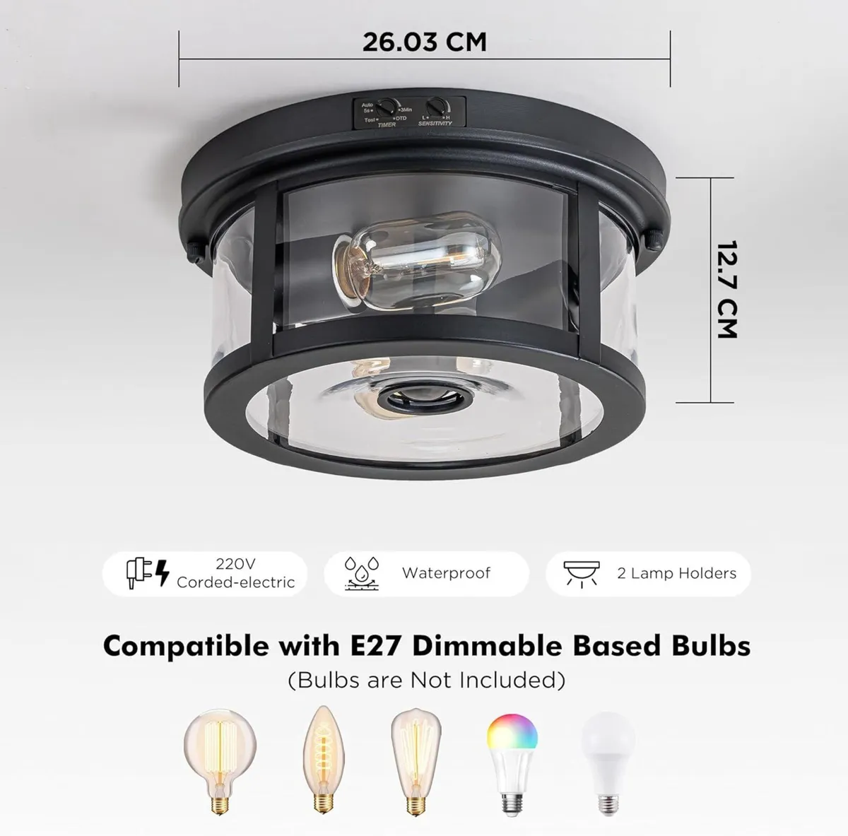 Outdoor Ceiling Lights with Motion Sensor Dusk - Image 4