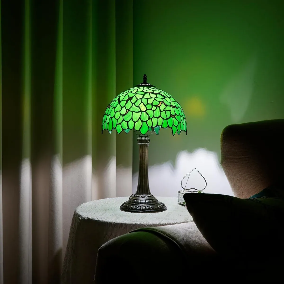 Tiffany Lamp Stained Glass Table 12X12X18 Inches - Image 2