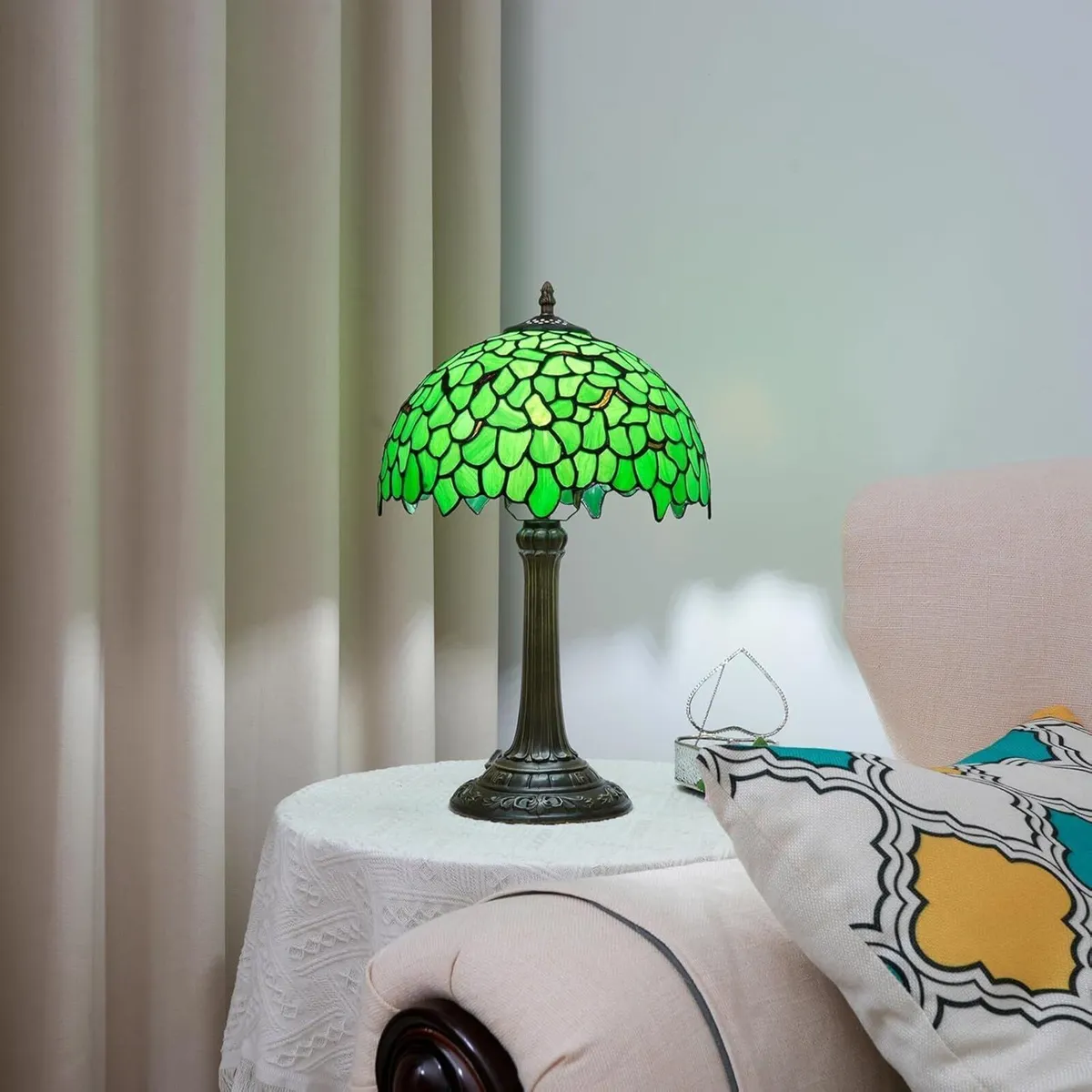 Tiffany Lamp Stained Glass Table 12X12X18 Inches - Image 3