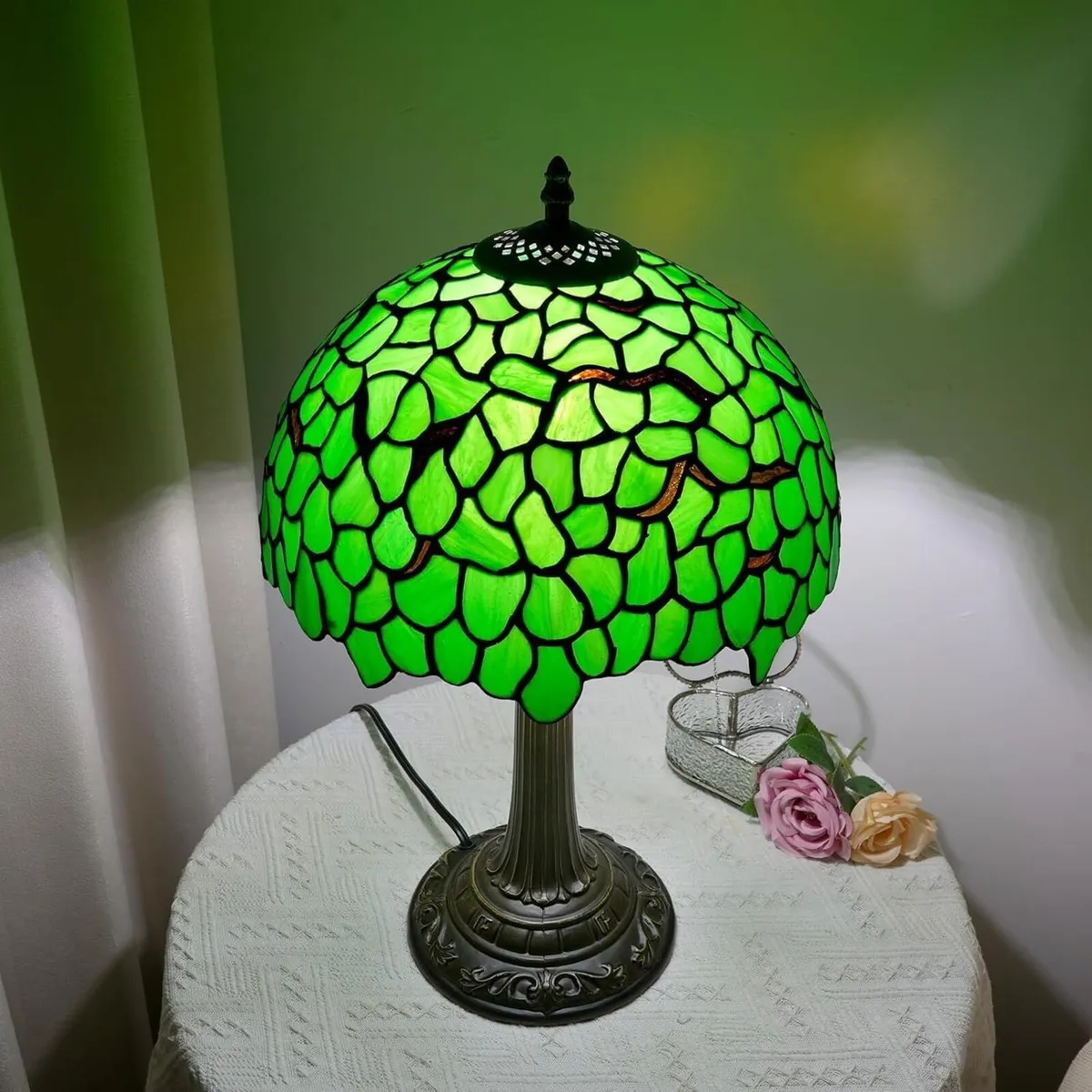 Tiffany Lamp Stained Glass Table 12X12X18 Inches - Image 4