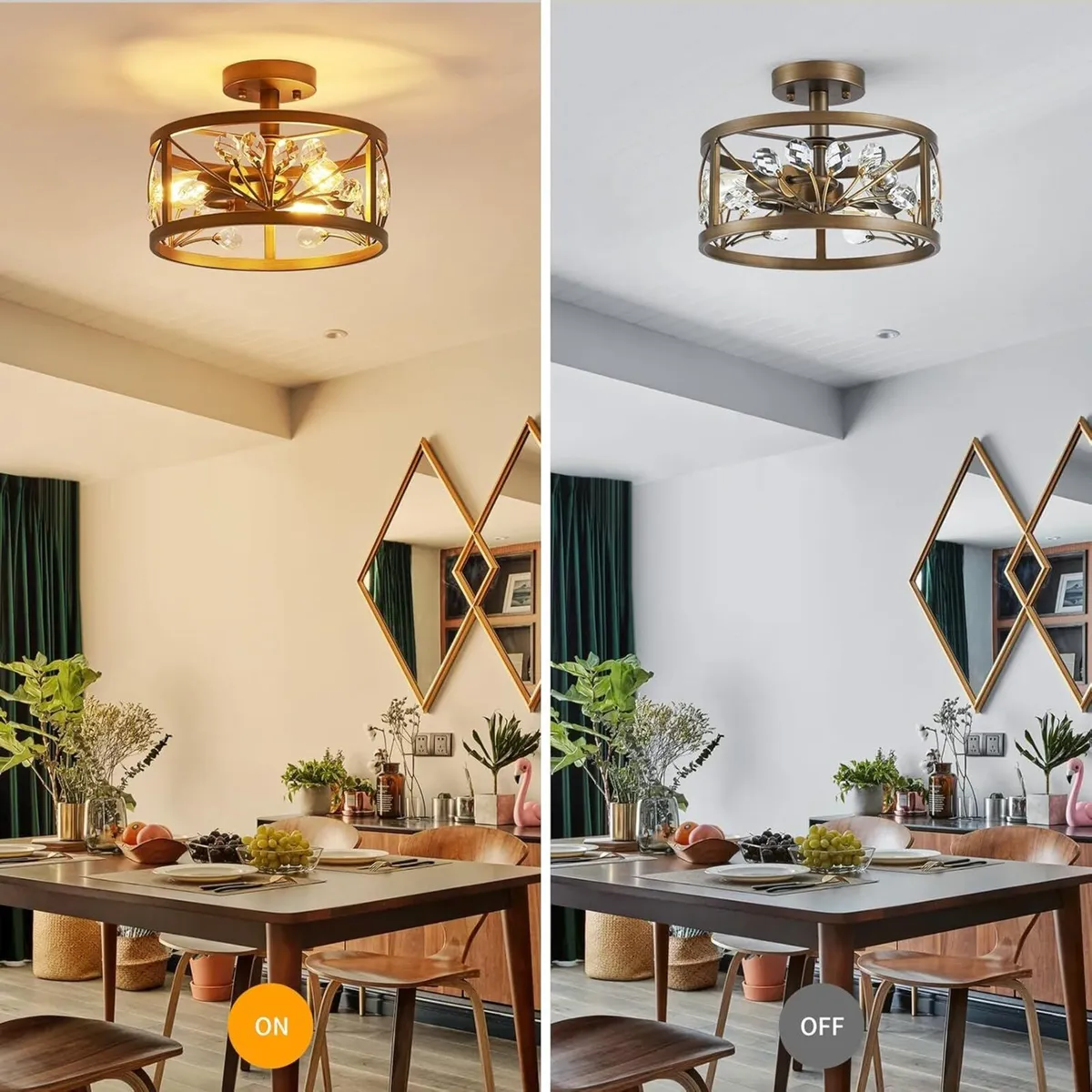 Crystal Leaf Chandelier 3-Light Vintage Farmhouse - Image 4