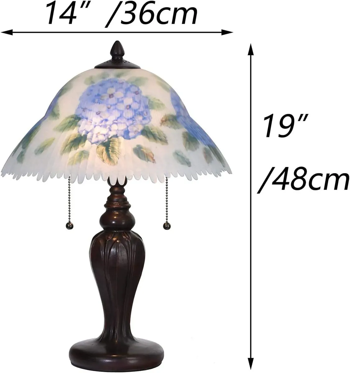 L30780 Hydrangea Flower Hand-Painted Glass Table - Image 3