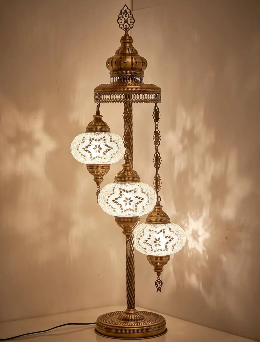 Turkish Moroccan Mosaic Floor and Table Lamp Boho - Image 2