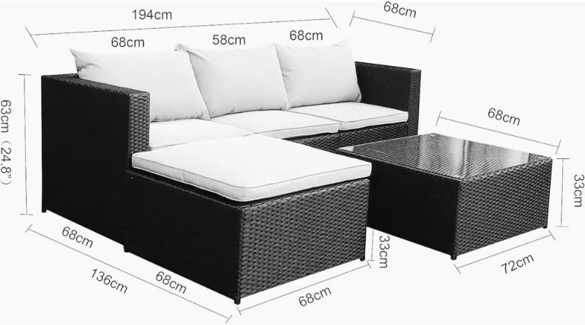 Malaga Grey Rattan Garden Outdoor Furniture - Image 3