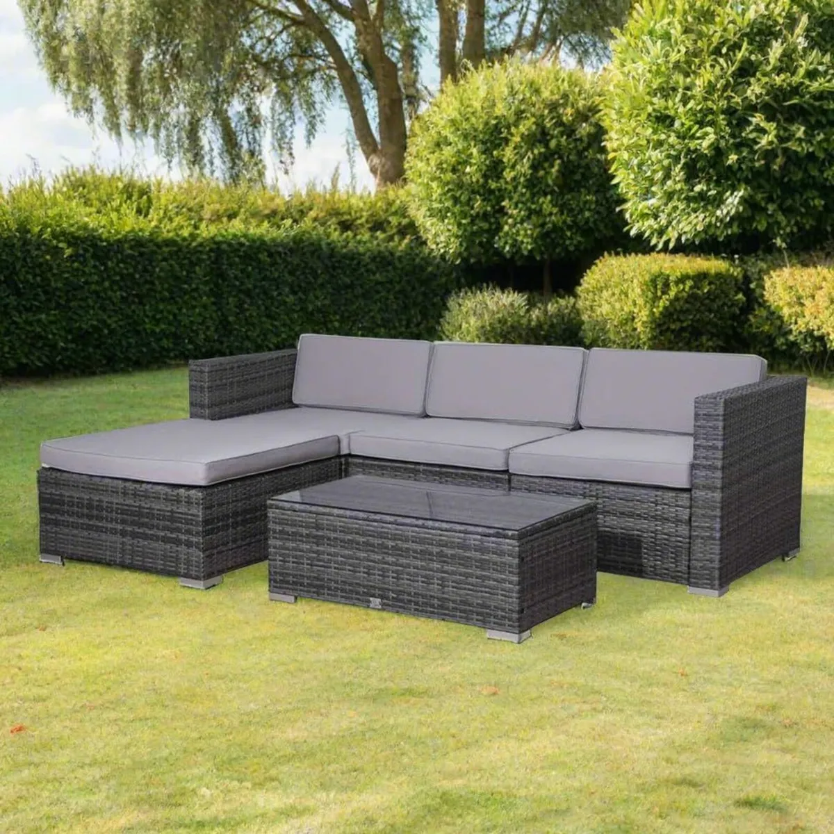 California Rattan Garden Furniture Set 5 Piece 3 - Image 4