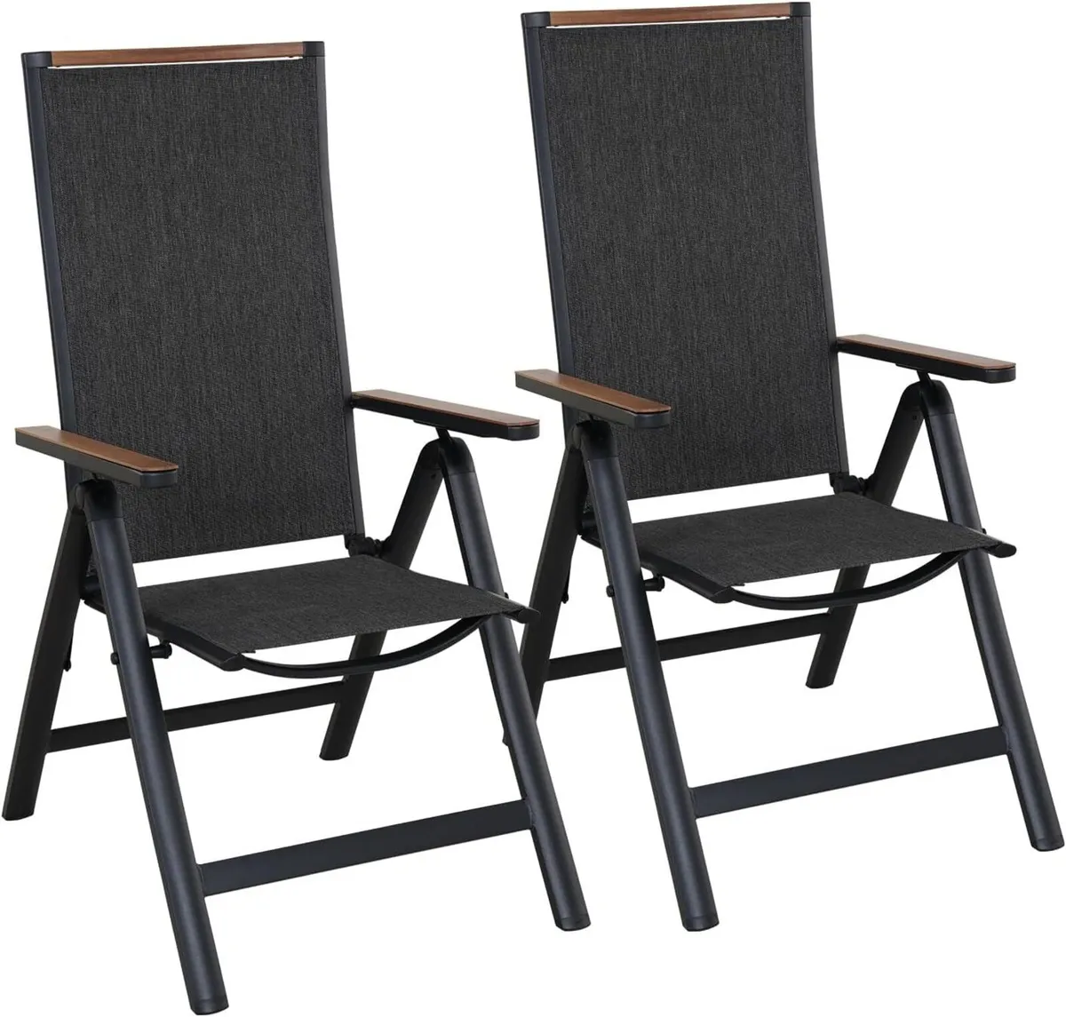 folding chair Aluminium garden chairs set of 2 - Image 1