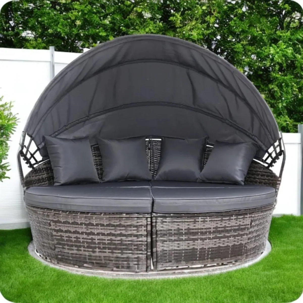 Bali Mixed Grey 3 Piece Modular Round Rattan - Image 1