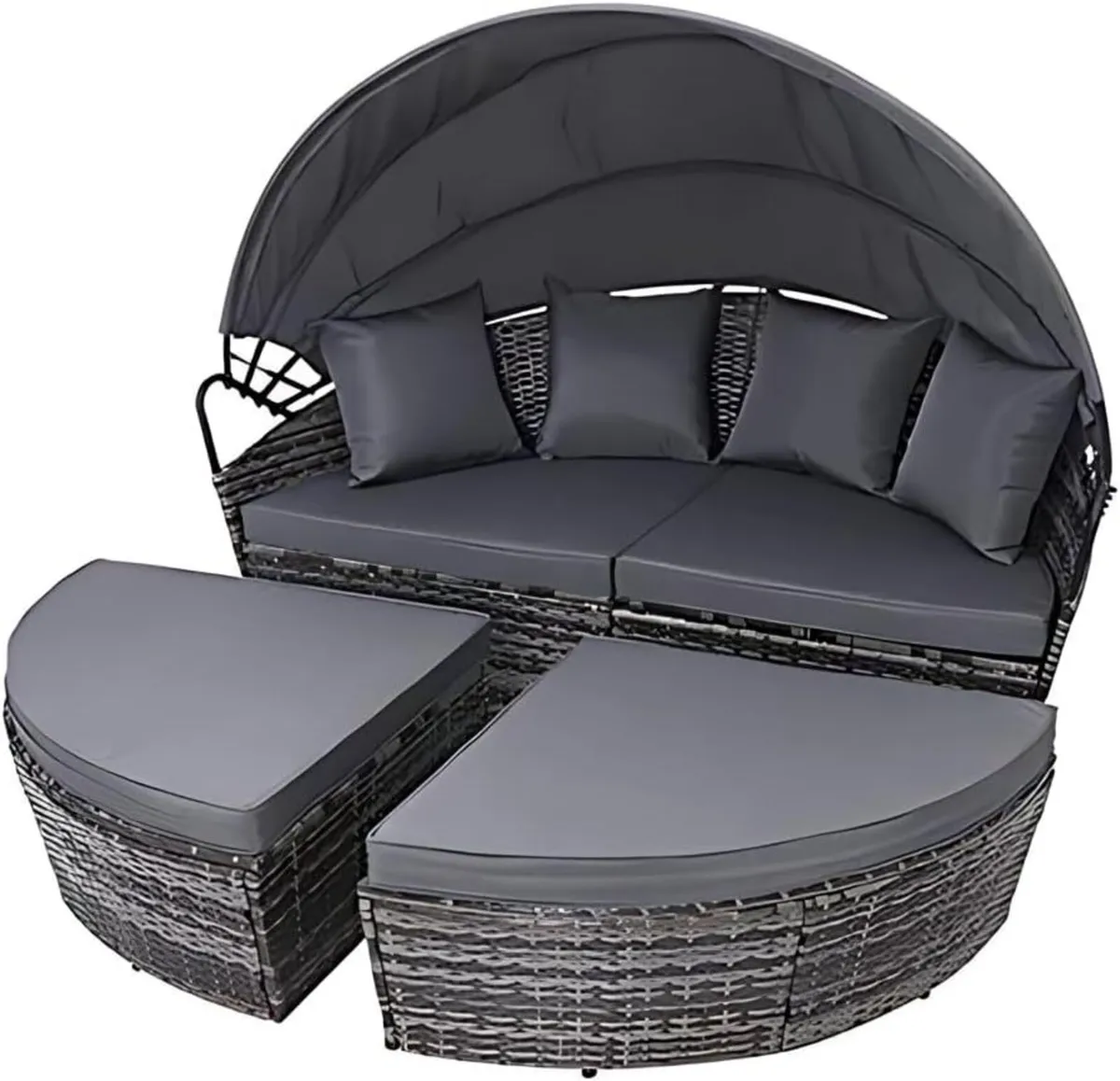Bali Mixed Grey 3 Piece Modular Round Rattan - Image 3