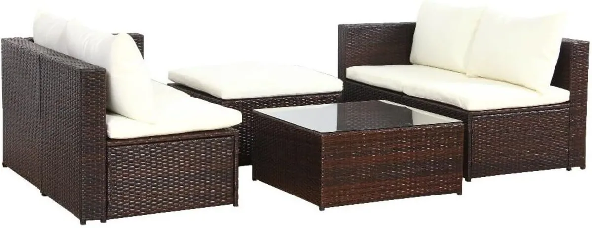 Miami Brown Outdoor Rattan Garden Furniture Set - Image 4