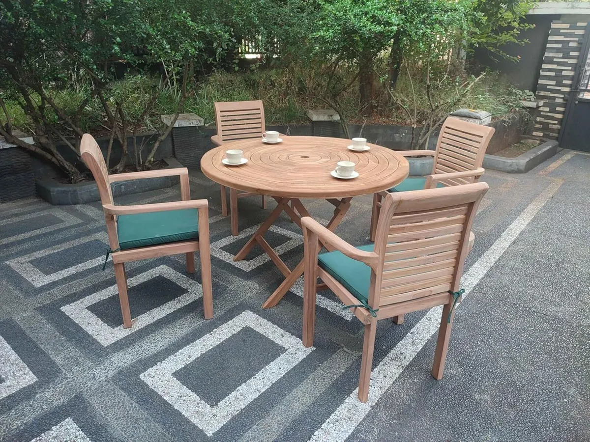 Outdoor Garden Furniture Wooden Dining Table and - Image 2
