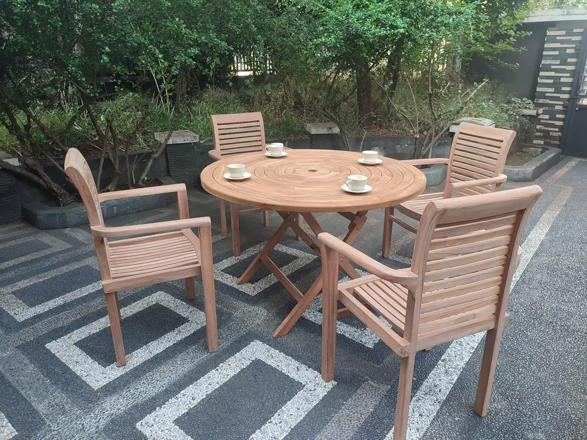 Outdoor Garden Furniture Wooden Dining Table and - Image 4