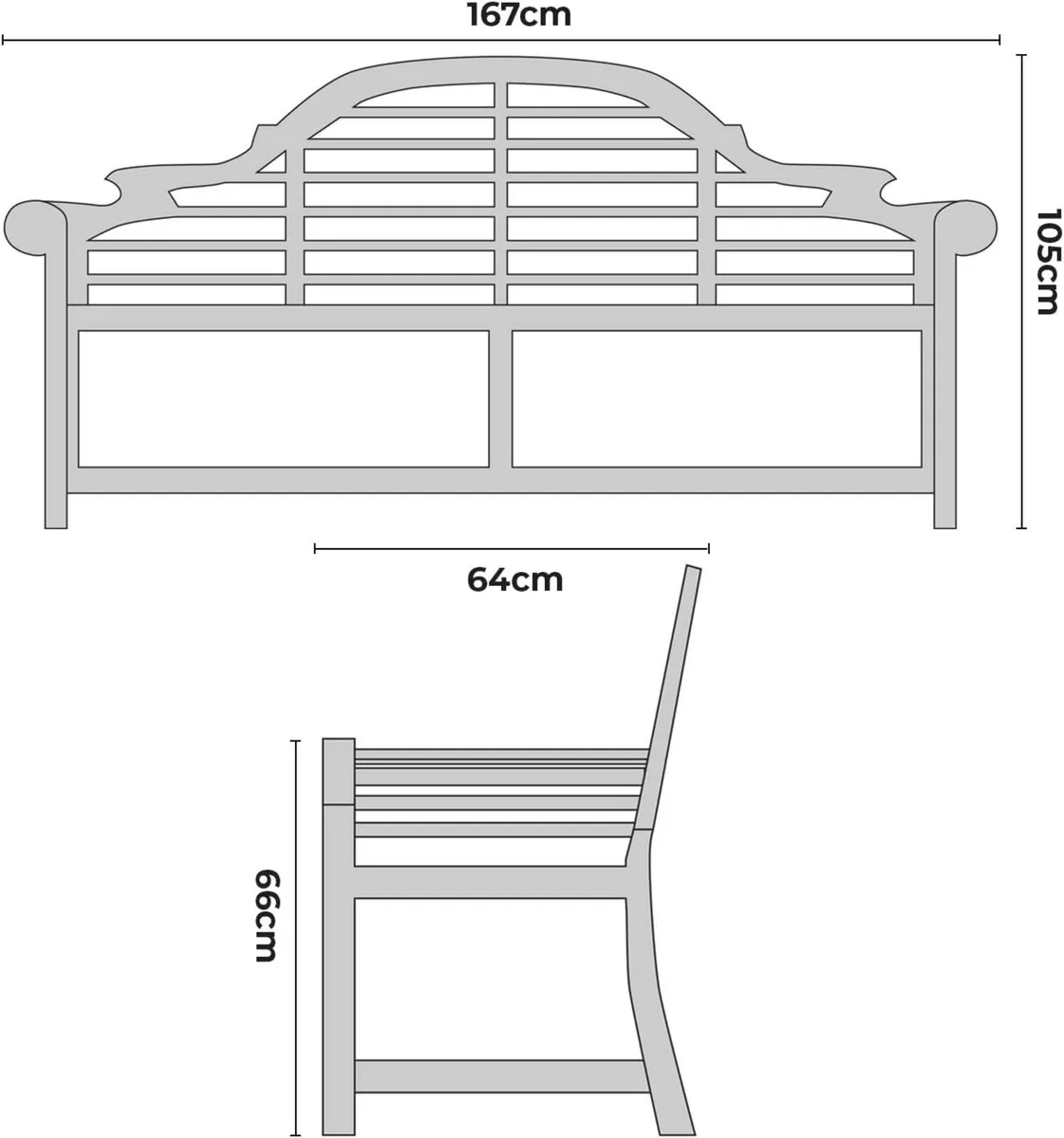 Garden Bench Extra Thick LUTYENS Outdoor Premium - Image 2