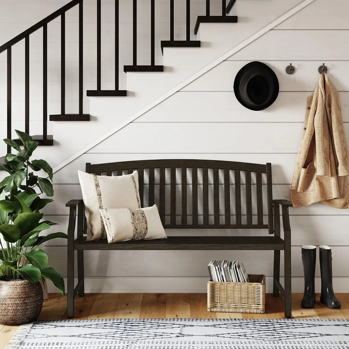 Outdoor Bench Garden with Anti-Rust Aluminum - Image 4