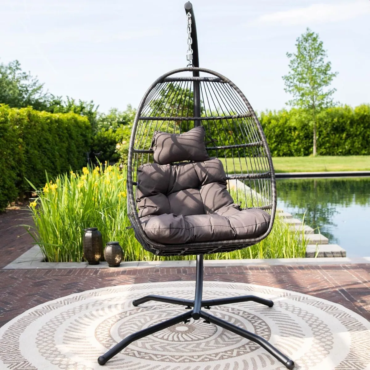 Hanging Egg Chair IndoorOutdoor - Swing with - Image 2