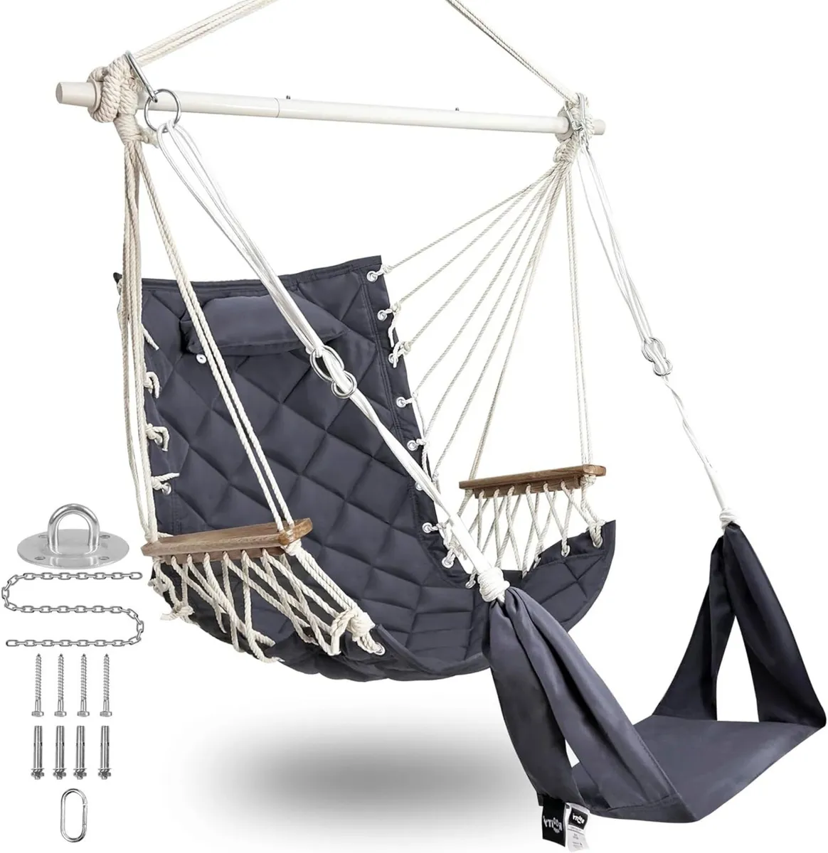 Hammock Swing Chair with Adjustable Footrest - Image 1