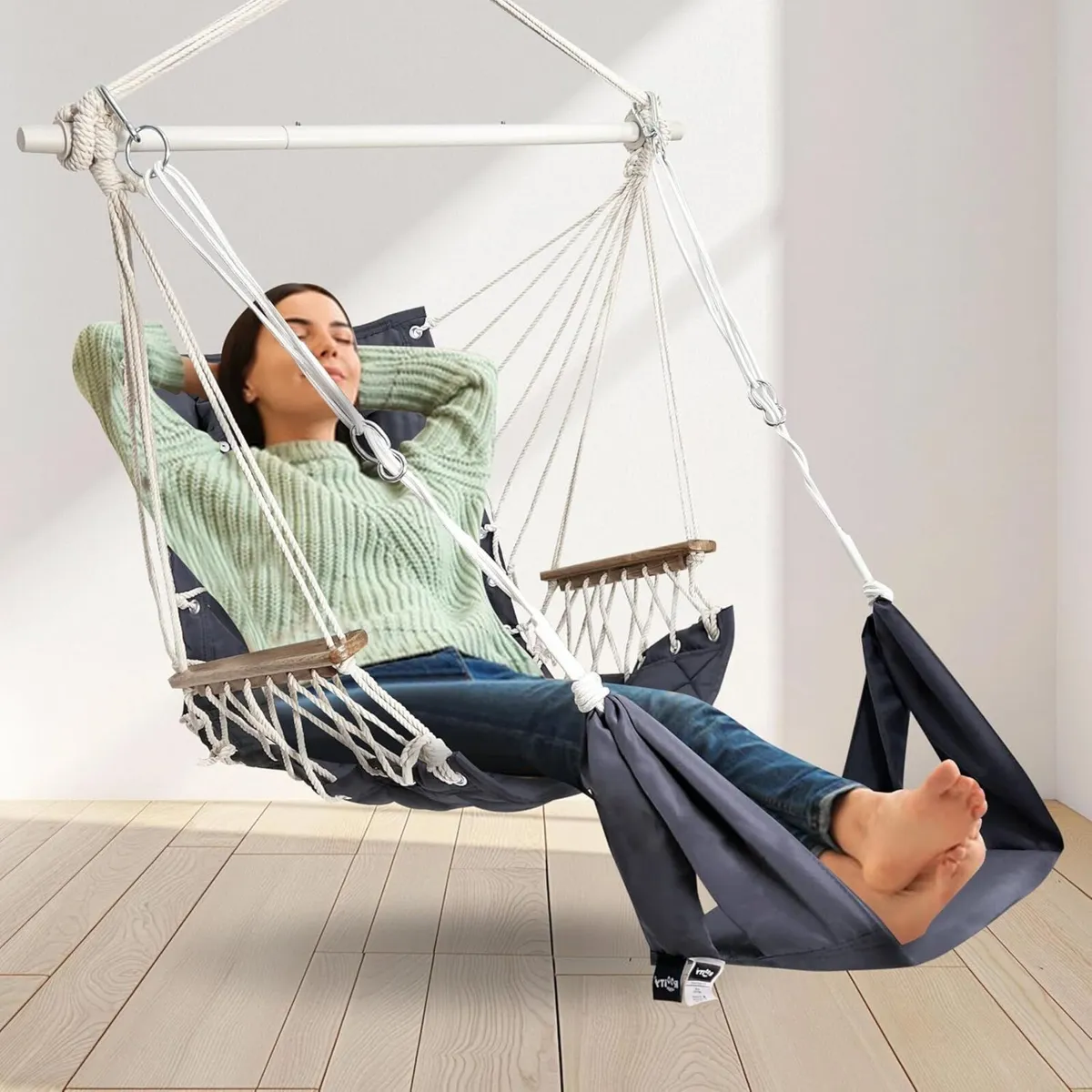 Hammock Swing Chair with Adjustable Footrest - Image 2
