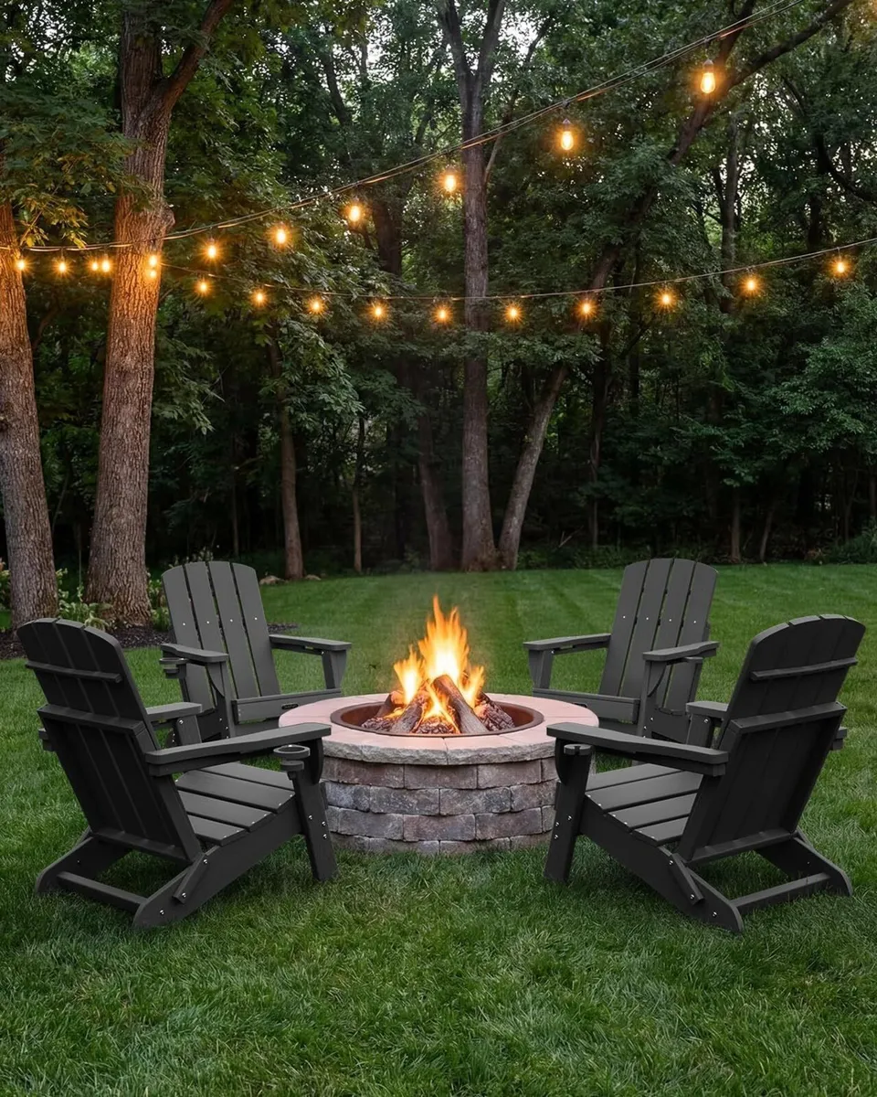 Folding Adirondack Chair HDPE All-Weather Fire - Image 2