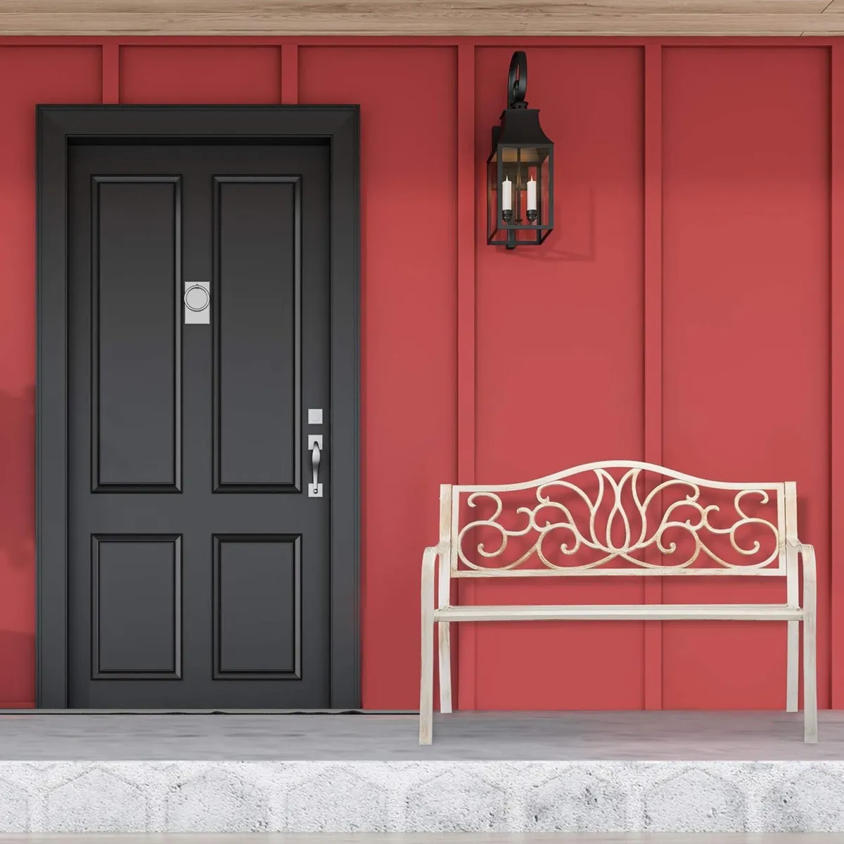 antique-looking garden bench 2 seater outdoor - Image 2