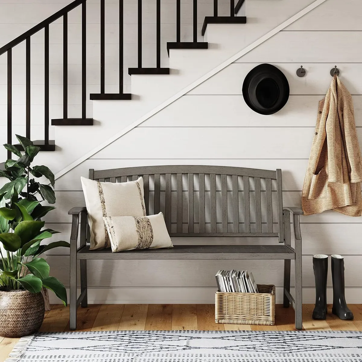 Outdoor Bench Garden with Anti-Rust Aluminum - Image 4