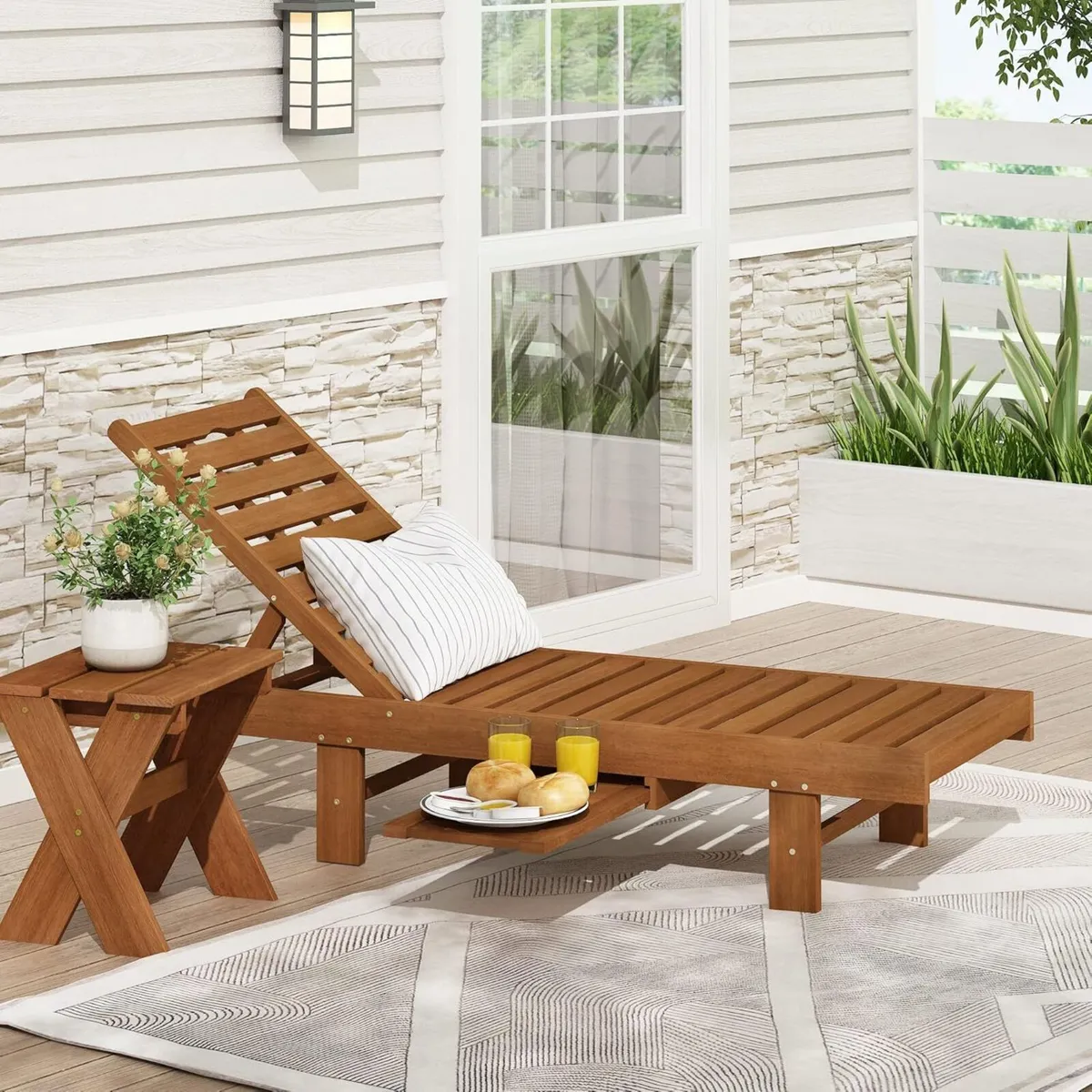 TIOMAN Outdoor Lounger Malo Sun Lounge Chair with - Image 2