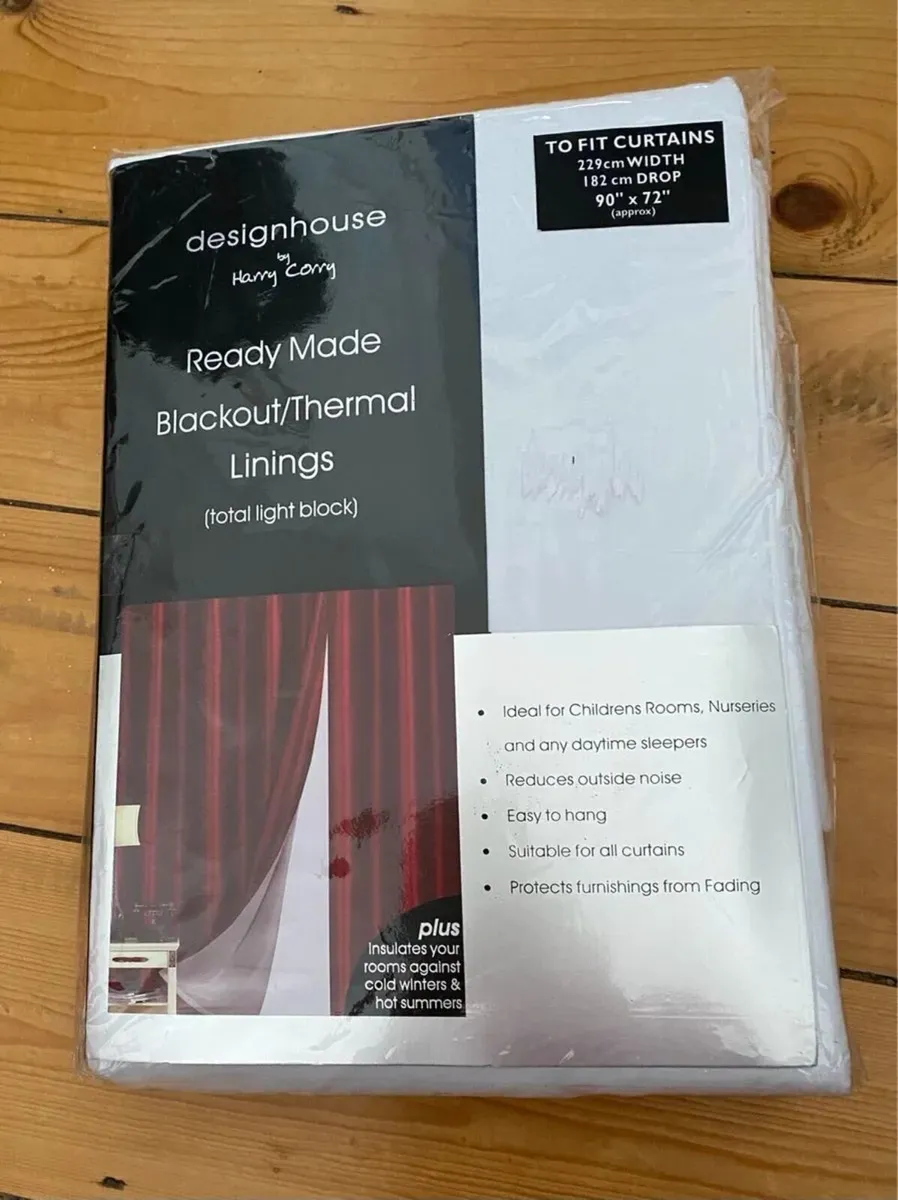 BRAND NEW Thermal Blackout Curtain Lining 90 x 72" - Image 1