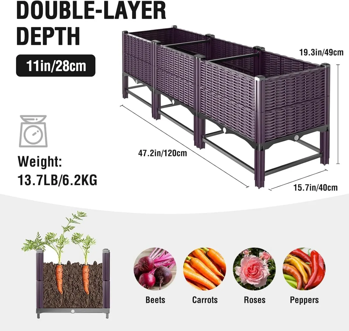 Raised Bed for Garden with Reinforcement Rods - Image 3