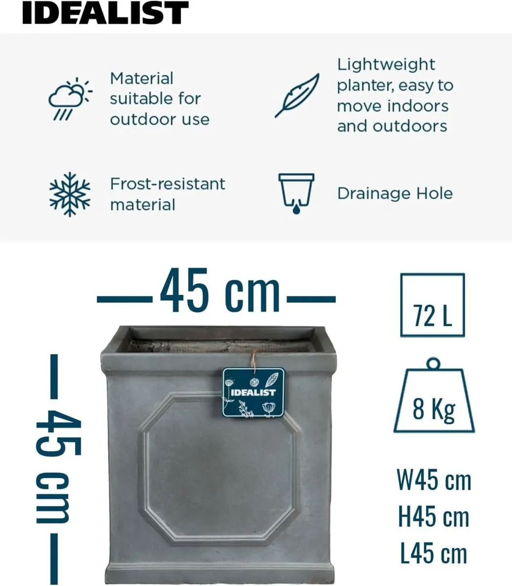 45cm Large Chelsea Box Planter for Trees Faux - Image 2