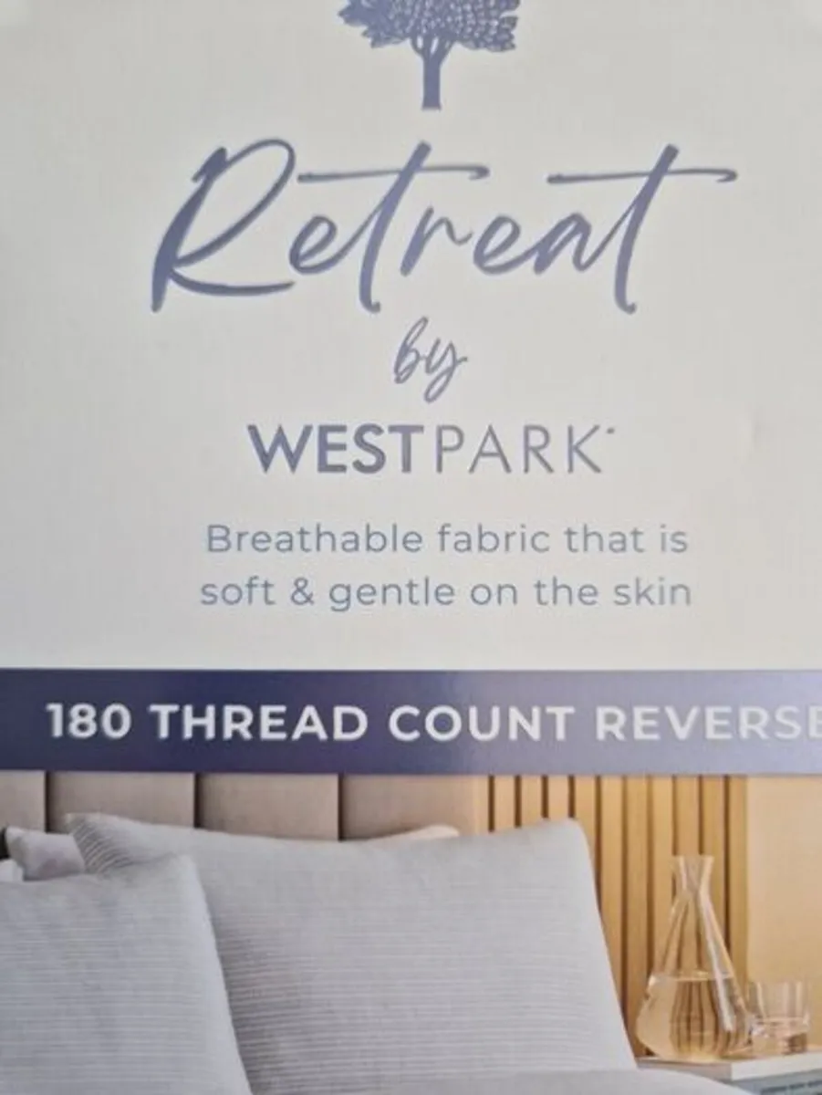 BRAND NEW WESTPARK Yarn Stripe Double Duvet Cover - Image 2