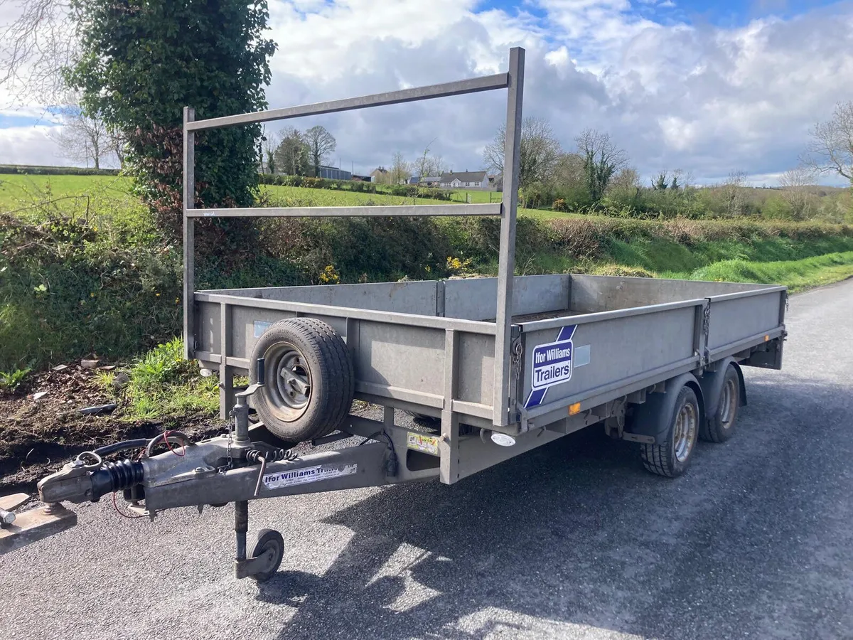 16 Ifor Williams LM146 14ft Dropside Trailer - Image 1