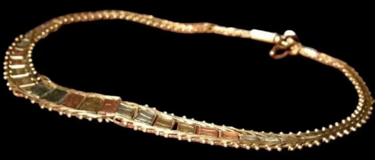 Vintage Hallmarked 9ct Multi Colour Bracelet - Image 1