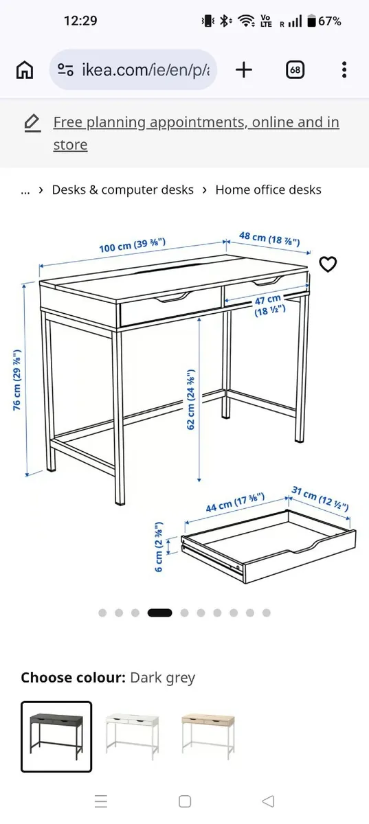 Alex Ikea desk - Image 2