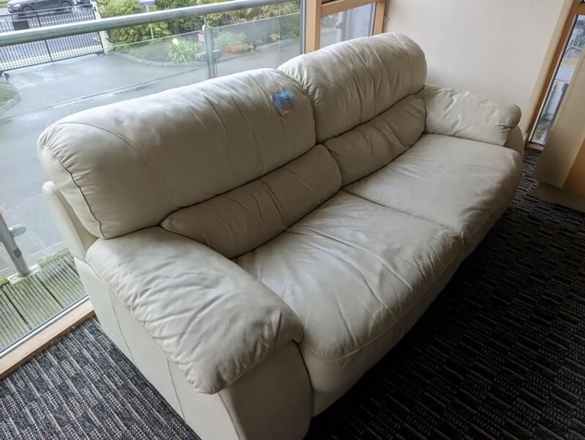 Leather sofa 3 seater - Image 2