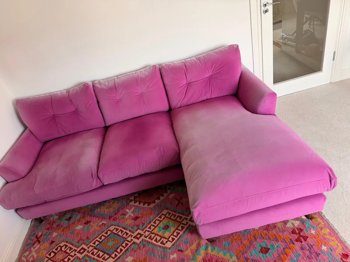 3 Seater Patterdale Chaise Sofa in pink from DFS - Image 3