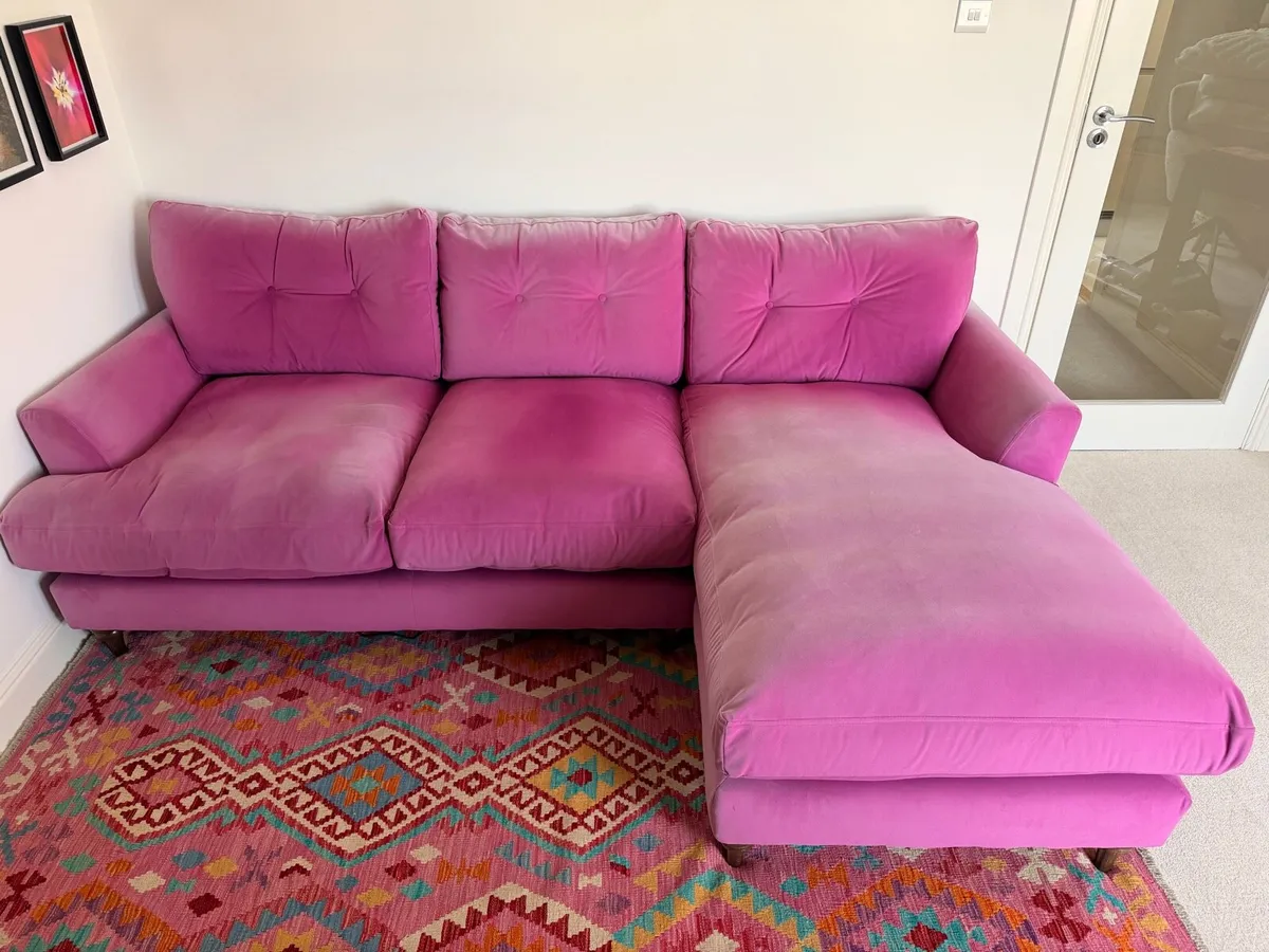 3 Seater Patterdale Chaise Sofa in pink from DFS - Image 2