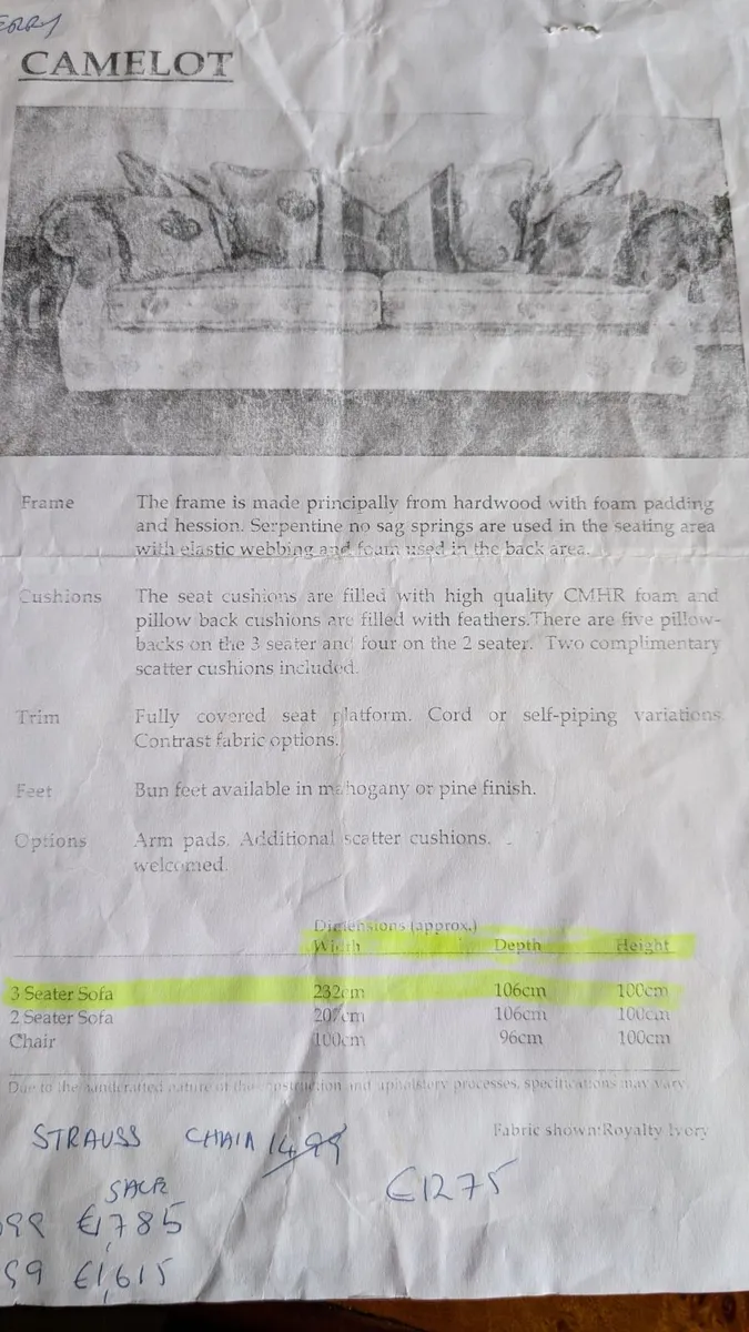 Sofa 3 seater (2) and chair - Image 4