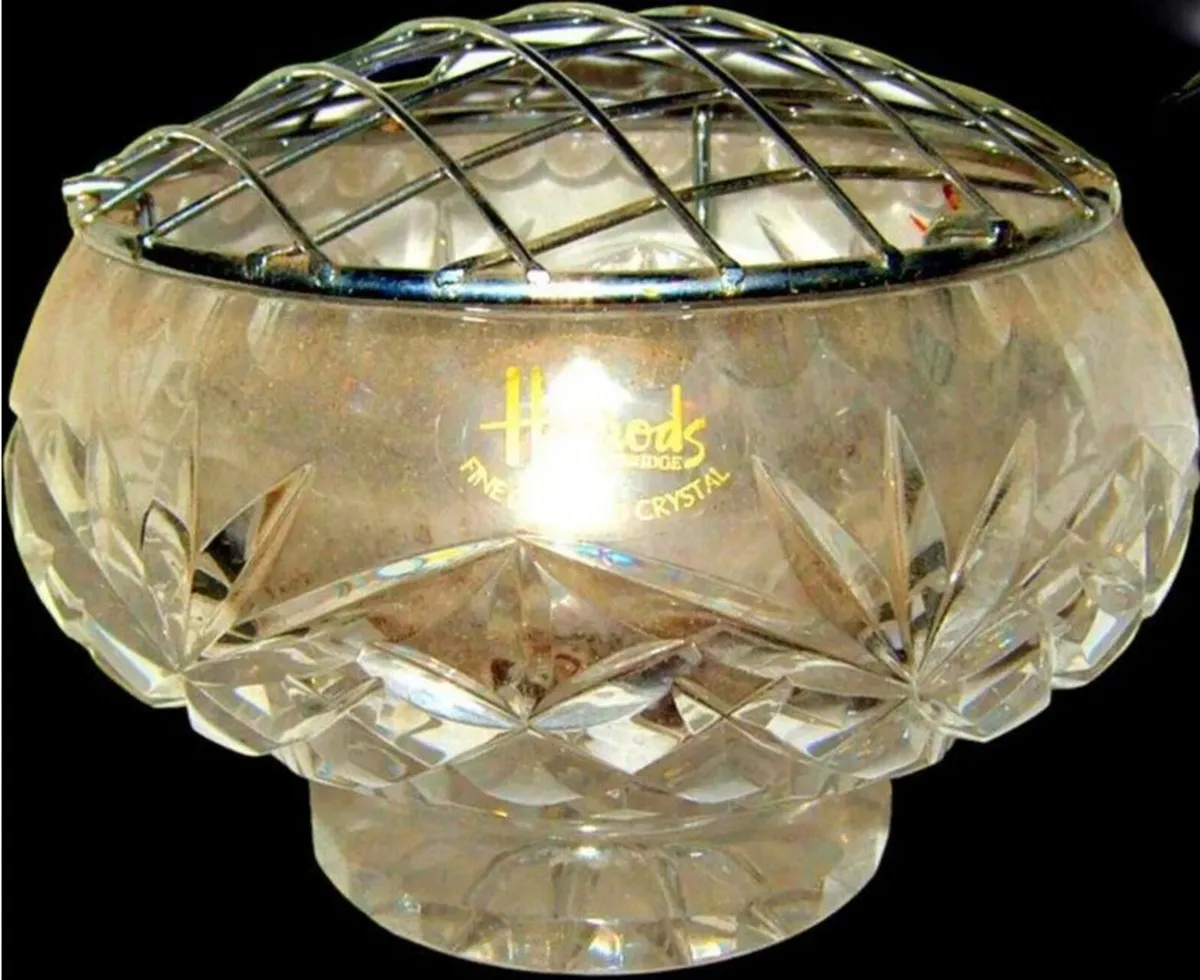 Vintage Harrods Crystal Rose Bowl - Image 3