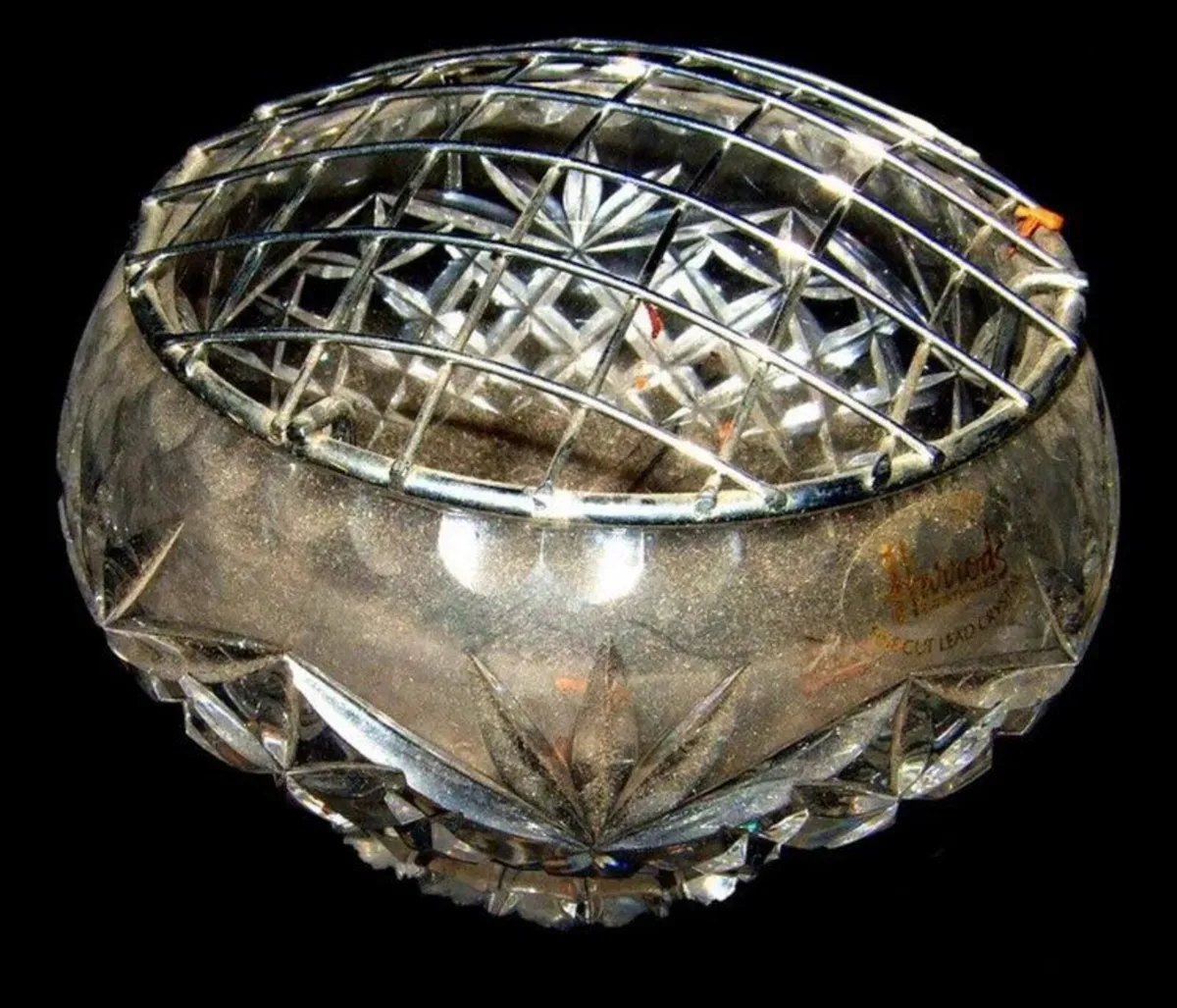 Vintage Harrods Crystal Rose Bowl - Image 4